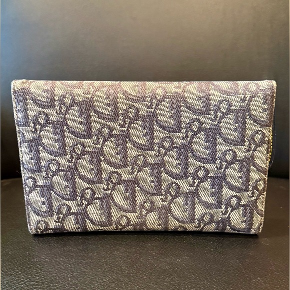 Christian Dior Trotter Saddle Denim Canvas Gray Long Wallet - Picture 3 of 7